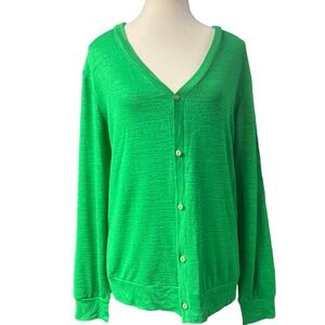 WHATLEES brand tagged XL Kelly green button down cardigan